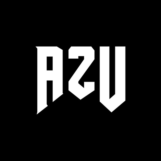 Diseño de logotipo de letra AZU para una empresa de tecnología Diseño de Logotipo AZU Combinación de colores blanco y negro Logo AZU Vector AZU Diseño de icono AZU Alfabeto AZU Tipo de diseño de logotipo AZU
