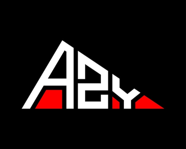 Diseño del logotipo de la letra AZY en forma de triángulo