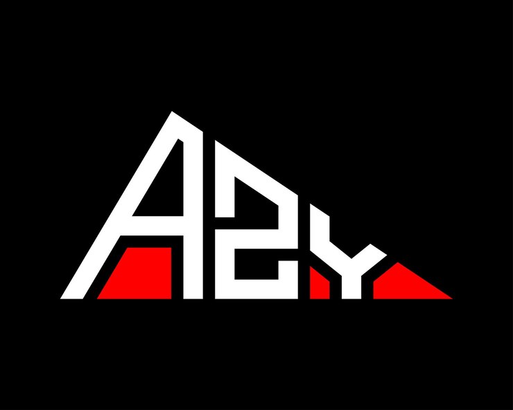 Vector diseño del logotipo de la letra azy en forma de triángulo