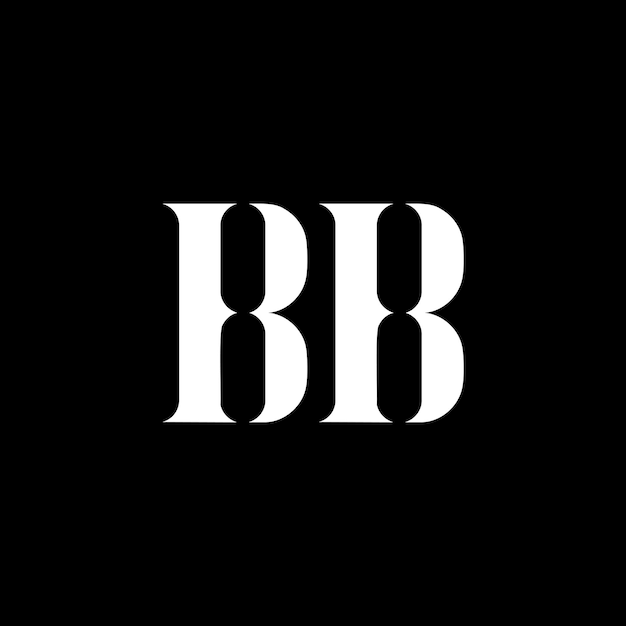 El diseño del logotipo de la letra B B La letra inicial B B el logotipo del monograma en mayúscula de color blanco el logotipo de B B el diseño de B B B Bx9