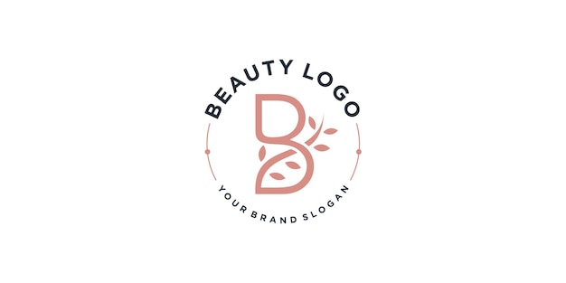 Diseño de logotipo letra b para belleza y salud Vector Premium