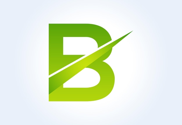 Diseño de logotipo de letra B degradado con ilustración vectorial swoosh