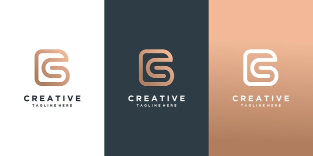 Diseño de logotipo de letra b con estilo de línea creativa Vector Premium
