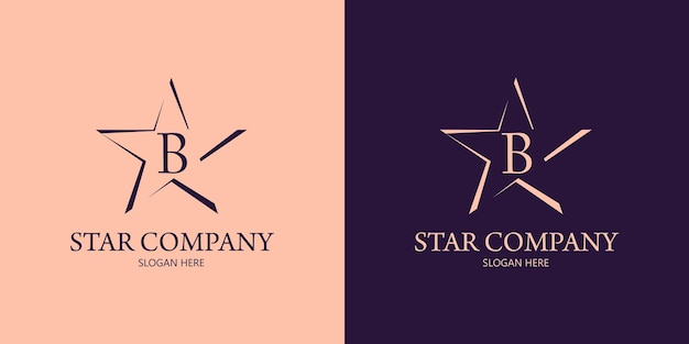 Diseño de logotipo letra b estrella