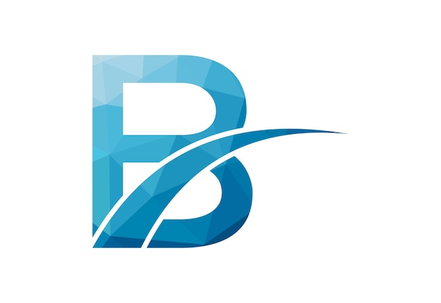 Diseño de logotipo de letra B inicial y poli baja Concepto de diseño vectorial