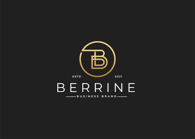 Diseño de logotipo de letra b de lujo minimalista con forma de círculo