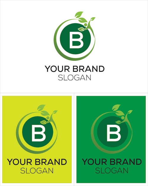 Diseño del logotipo de la letra B con plantilla verde
