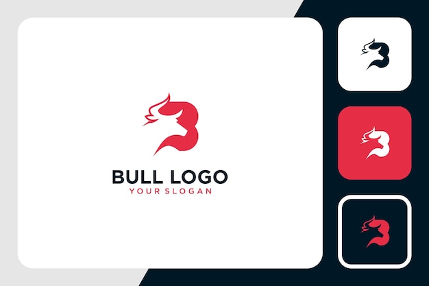diseño del logotipo de la letra b toro