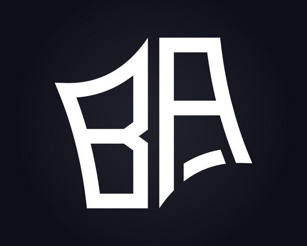 El diseño del logotipo de la letra BA es arte vectorial