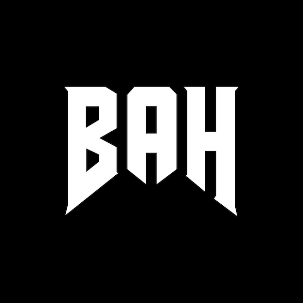 Diseño de logotipo de letra BAH para una empresa de tecnología BAH diseño de logotipo combinación de colores blanco y negro BAH logotipo BAH vector BAH diseño del icono BAH alfabeto BAH tipografía diseño del logotipo