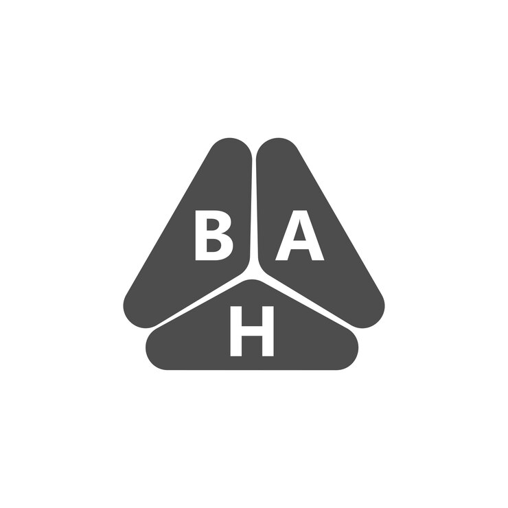 Vector diseño del logotipo de la letra bah en fondo blanco diseño creativo y moderno del logotipio de la carta bah diseño vectorial