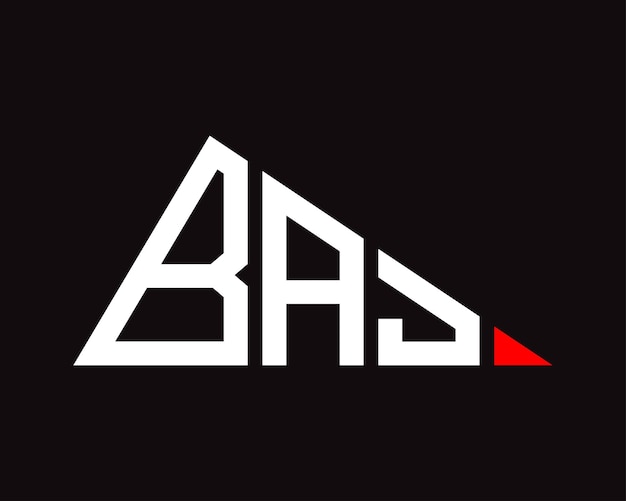 Diseño del logotipo de la letra BAJ en forma de triángulo