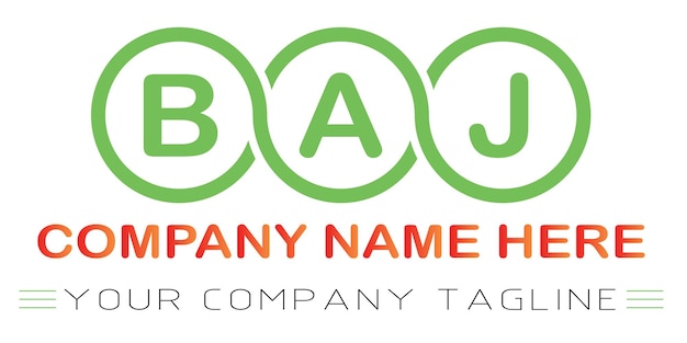 Diseño de logotipo de letra BAJ