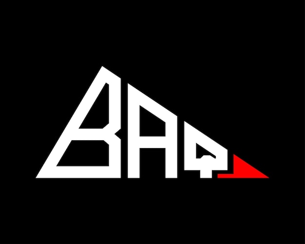 Diseño del logotipo de la letra BAQ en forma de triángulo