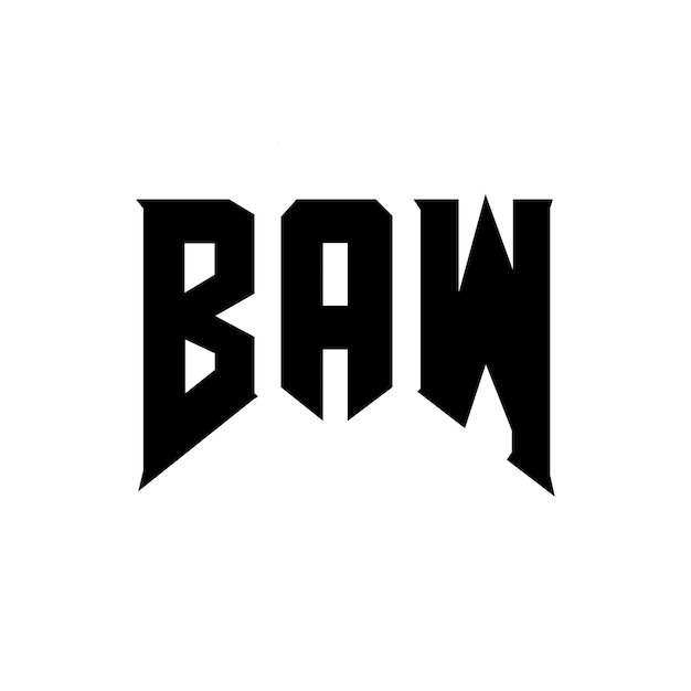 Diseño de logotipo de letra BAW para una empresa de tecnología Diseño de diseño de logotipo BAW combinación de colores blanco y negro BAW logotipo Vector BAW diseño Icono BAW alfabeto BAW tipografía Diseño del logotipo