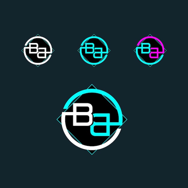 Diseño de logotipo de letra BB con tres colores.