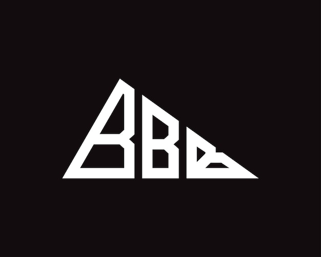 Diseño del logotipo de la letra BBB en forma de triángulo