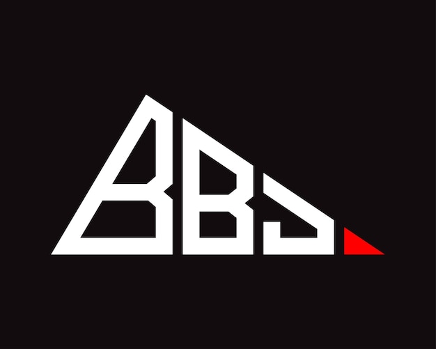 Diseño del logotipo de la letra BBJ en forma de triángulo