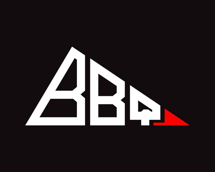 Vector diseño del logotipo de la letra bbq en forma de triángulo