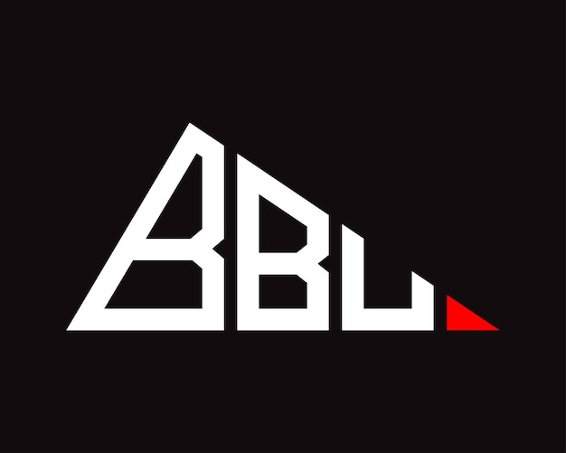 Diseño del logotipo de la letra BBU en forma de triángulo