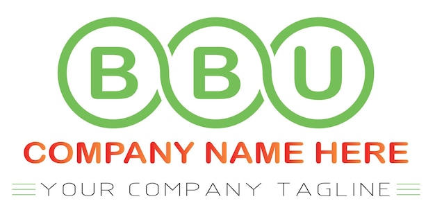 Diseño de logotipo de letra BBU