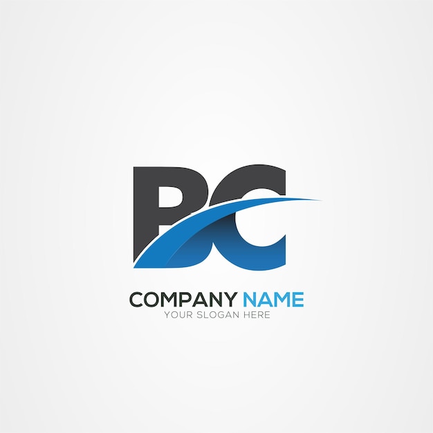 Diseño del logotipo de la letra BC o CB con un corte creativo