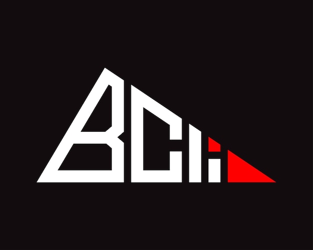 Diseño del logotipo de la letra BCI en forma de triángulo