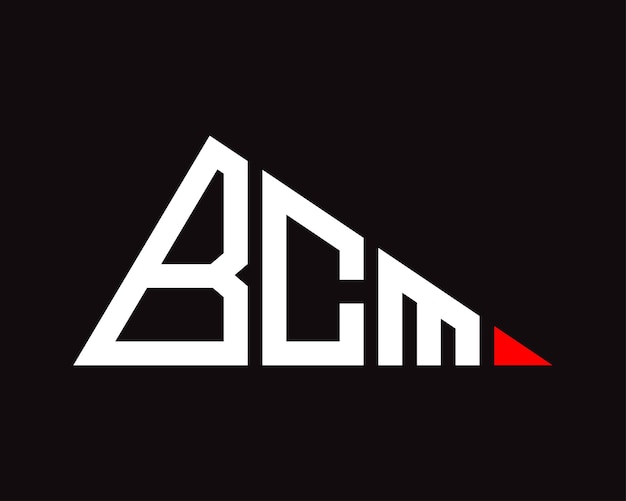 Diseño del logotipo de la letra BCM de forma triangular