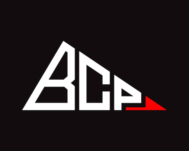 Diseño del logotipo de la letra BCP en forma de triángulo