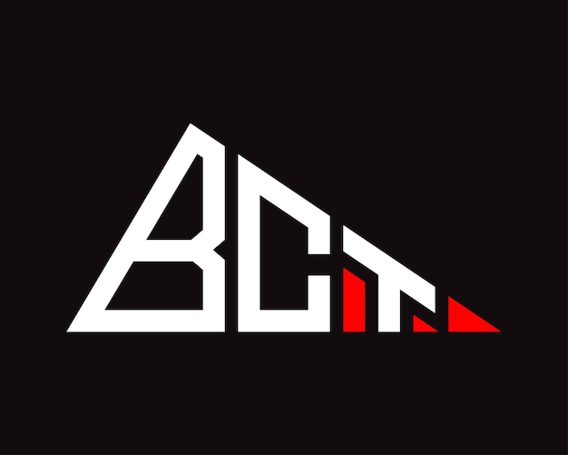 Diseño del logotipo de la letra BCT en forma de triángulo