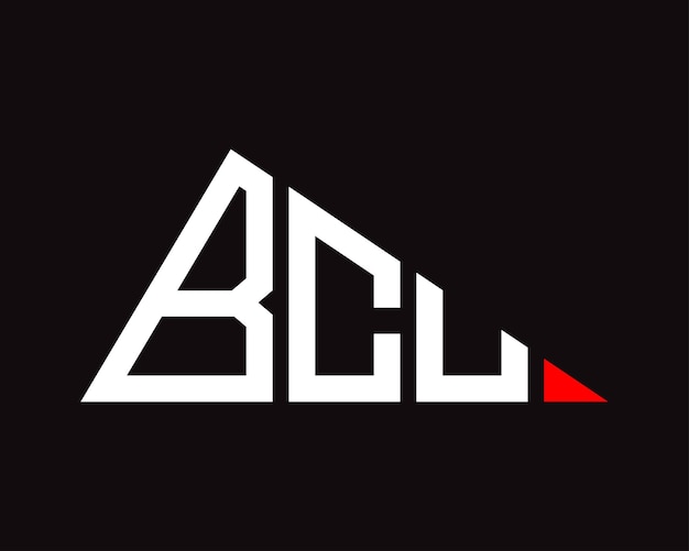 Diseño del logotipo de la letra BCU en forma de triángulo