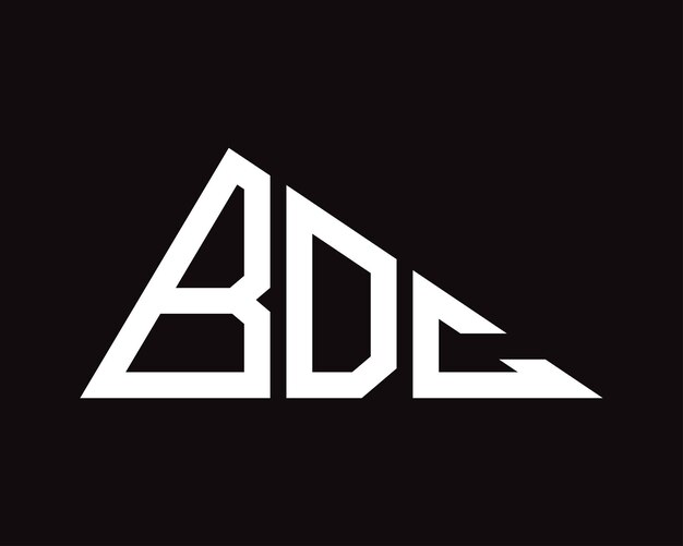 Diseño del logotipo de la letra BDC de forma triangular