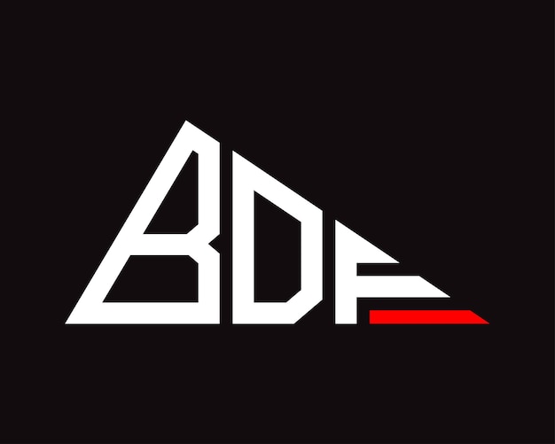 Diseño del logotipo de la letra BDF de forma triangular