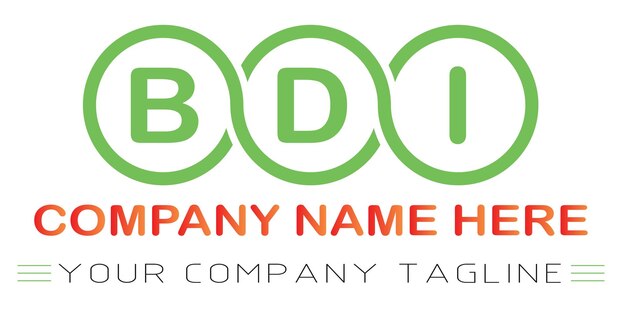 Diseño de logotipo de letra BDI