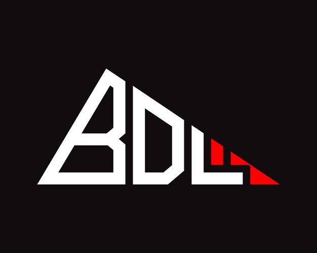 Diseño del logotipo de la letra BDL en forma de triángulo