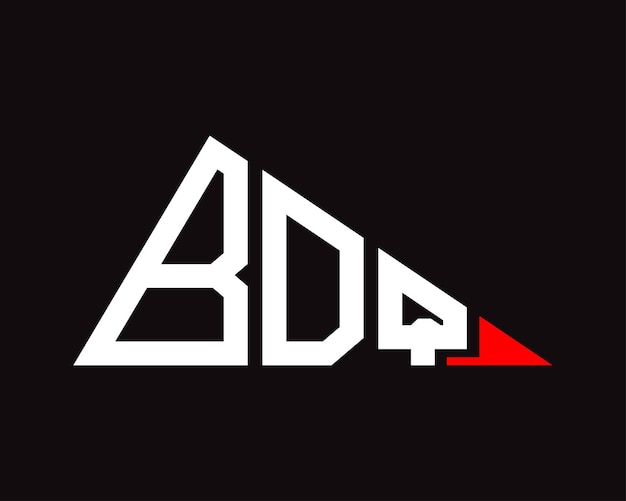 Diseño del logotipo de la letra BDQ de forma triangular