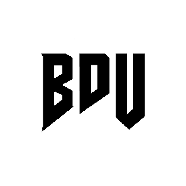 Diseño de logotipo de letra BDU para una empresa de tecnología Diseño de diseño de logotipo BDU combinación de colores blanco y negro Diseño de icono BDU Icon BDU Alfabeto BDU Tipografía Diseño de Logotipo BDU