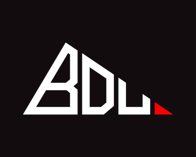 Diseño del logotipo de la letra de la BDU en forma de triángulo