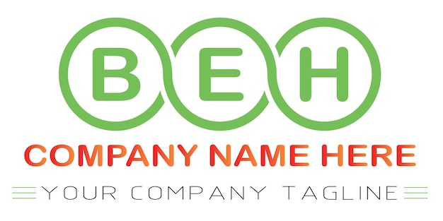 Diseño de logotipo de letra BEH