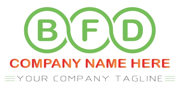 Diseño de logotipo de letra BFD