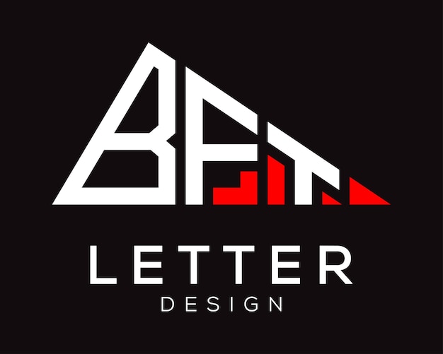 Vector diseño de logotipo de letra bft en forma de triángulo