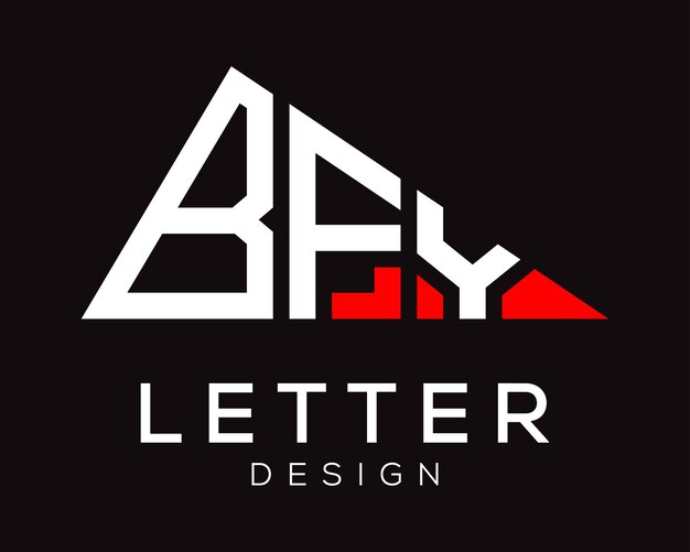 Vector diseño de logotipo de letra bfy en forma de triángulo