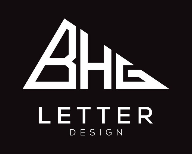 Diseño de logotipo de letra BHG en forma de triángulo