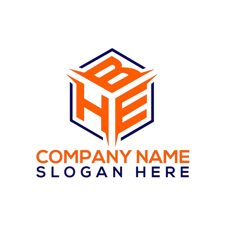 Vector diseño de logotipo de letra bhi