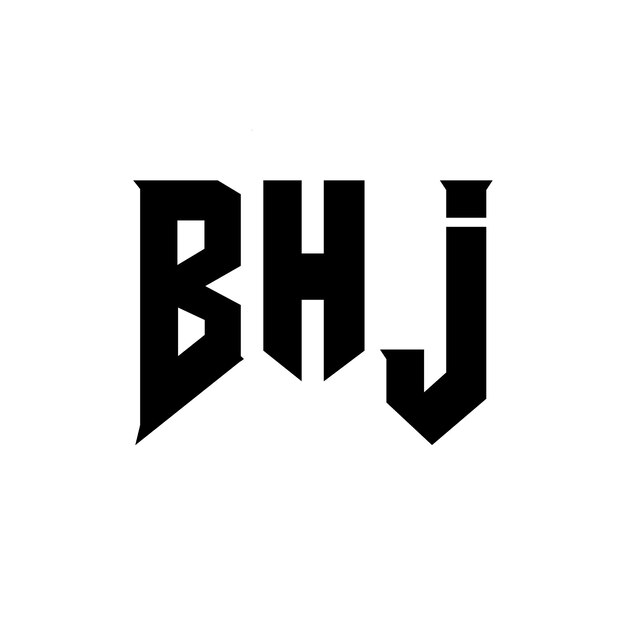 Diseño de logotipo de letra BHJ para una empresa de tecnología Diseño del logotipo BHJ combinación de colores blanco y negro BHJ logo BHJ vector BHJ diseño BHJ icono BHJ alfabeto BHJ tipografía diseño del logotipo