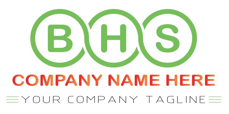 Vector diseño de logotipo de letra bhs