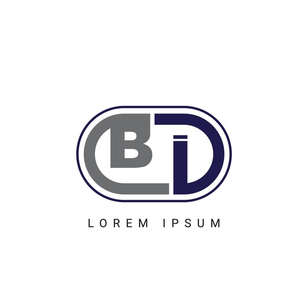 Diseño del logotipo de la letra BI o IB con un diseño inicial de la letra de corte creativo