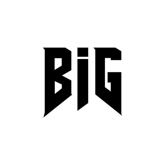 Diseño de logotipo de letra BIG para una empresa de tecnología Diseño del logotipo BIG combinación de colores blanco y negro Logotipo BIG vector BIG diseño Icono BIG alfabeto BIG tipografía Diseño del Logotipo