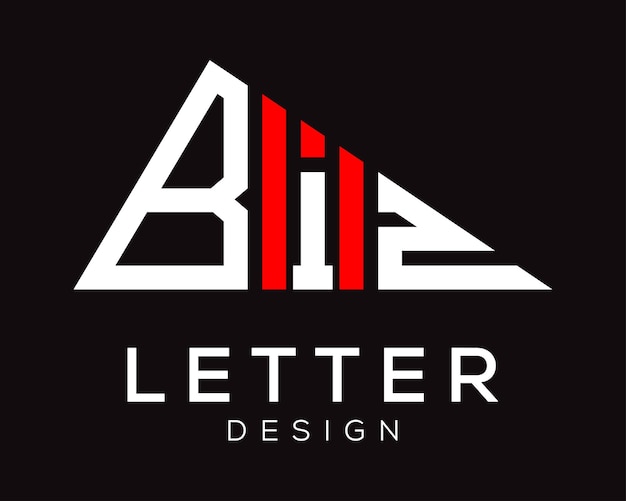 Diseño de logotipo de letra BIZ en forma de triángulo