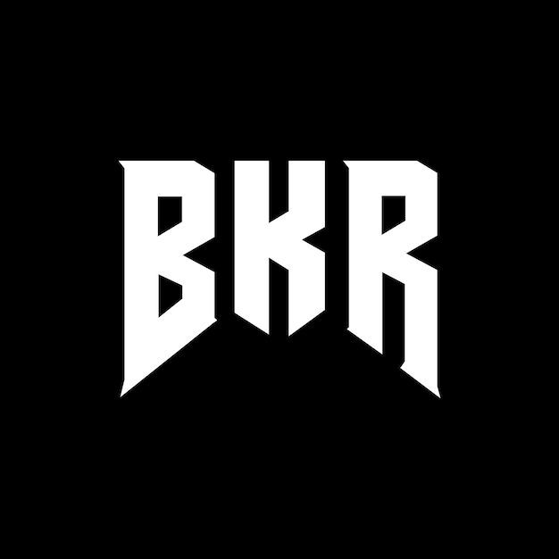 Diseño de logotipo de letra BKR para una empresa de tecnología Diseño del logotipo BKR combinación de colores blanco y negro BKR logotipo Vector BKR diseño BKR icono BKR alfabeto BKR tipografía diseño del logotipo